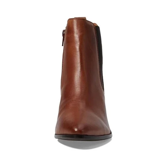 Miz Mooz Julianne Boots Women's US 7.5-8 Brandy Leather Side Zip Block Heel P400